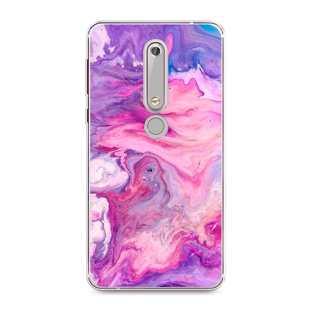 

Чехол на Nokia 6.1 2018 "Нежно-розовая абстракция", Розовый, 120950-3
