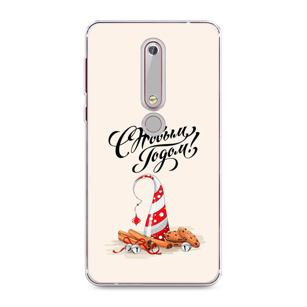 

Чехол на Nokia 6.1 2018 "Подарки на Новый Год", Бежевый;красный;черный, 120950-5