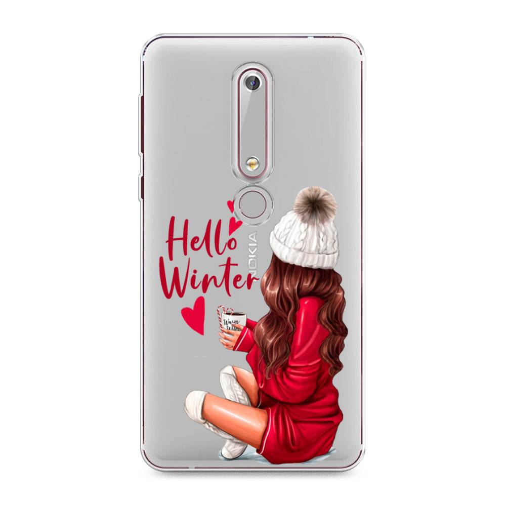 

Чехол на Nokia 6.1 2018 "Hello winter", Красный;белый;коричневый, 120950-5