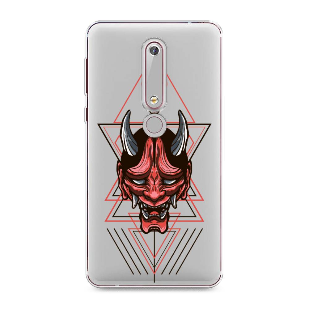 

Чехол на Nokia 6.1 2018 "Hanya Oni mask", Серый;красный;черный, 120950-4