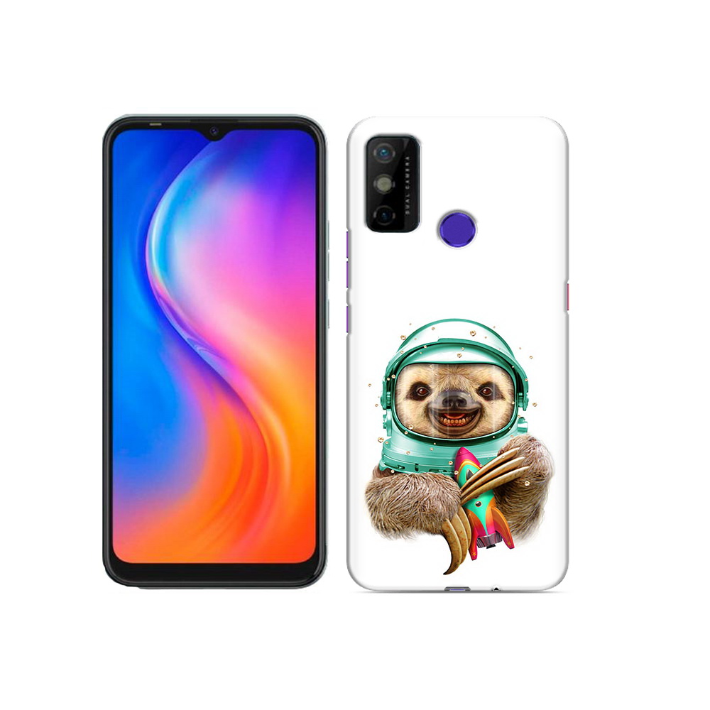

Чехол MyPads Tocco для Tecno Spark 6 GO Ленивец астронавт, Прозрачный, Tocco