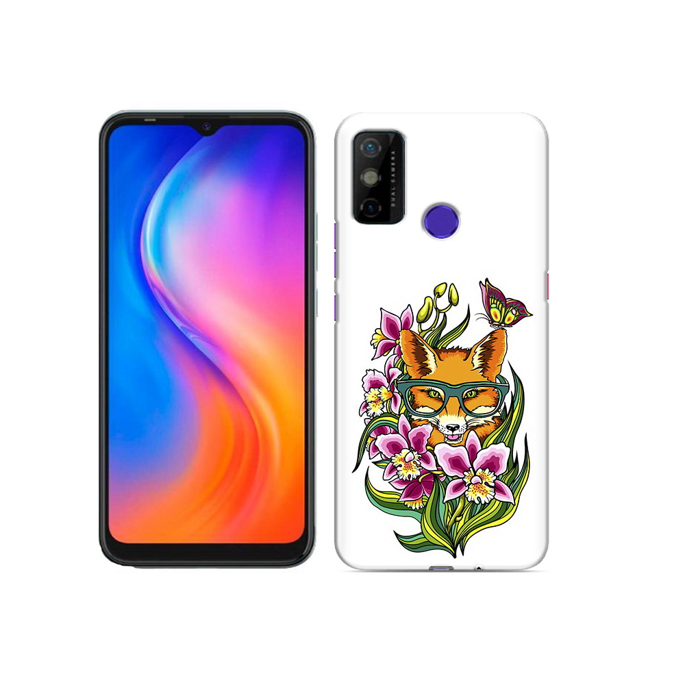 

Чехол MyPads Tocco для Tecno Spark 6 GO Лиса в цветах, Прозрачный, Tocco