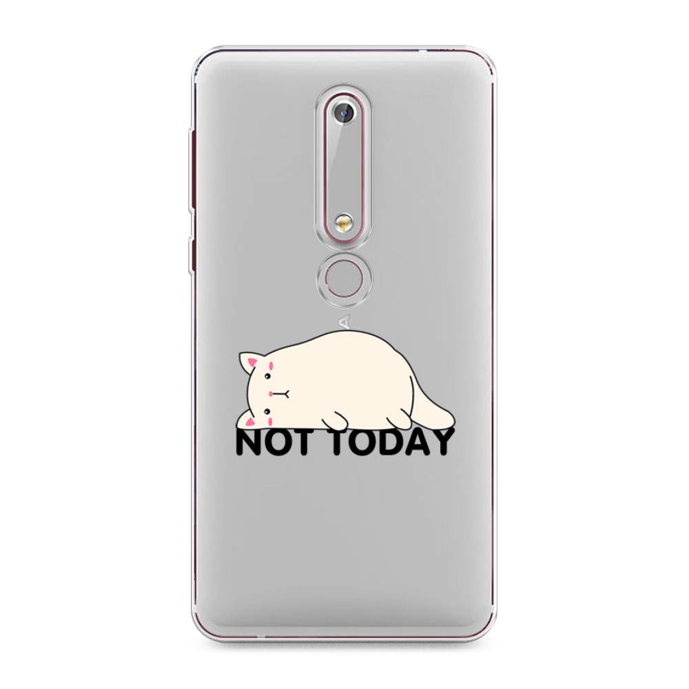 

Чехол на Nokia 6.1 2018 "Cat not today", Белый;розовый;черный, 120950-1