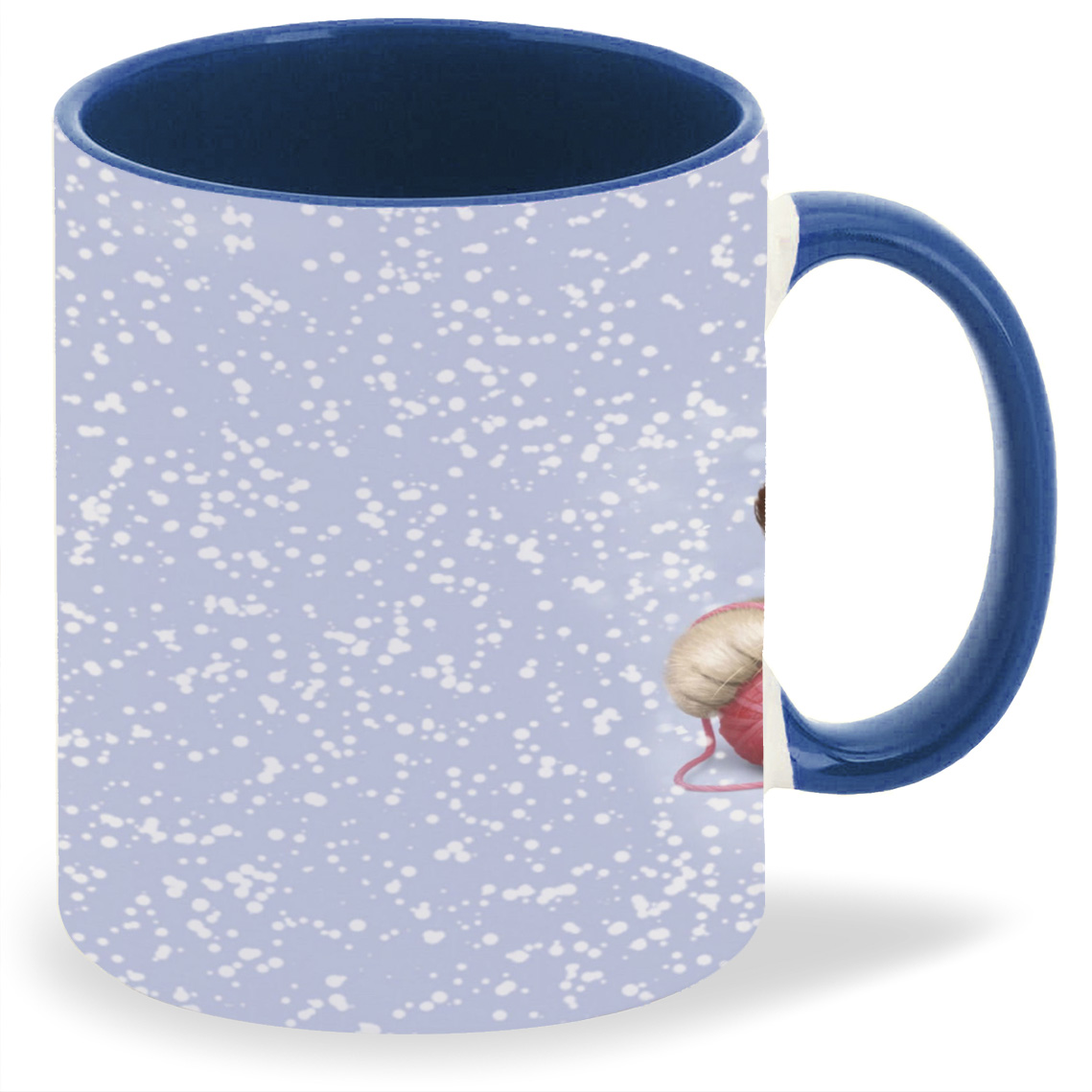 

Кружка лазурная CoolPodarok Тигрёнок Клубок Год Тигра Снежинки Мульт