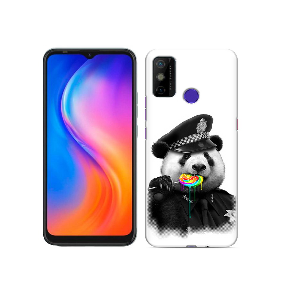 

Чехол MyPads Tocco для Tecno Spark 6 GO Панда полиция, Прозрачный, Tocco