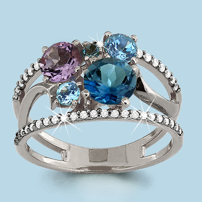 

Кольцо из серебра р. , AQUAMARINE 6508441А_925_з, 6508441А_925_з