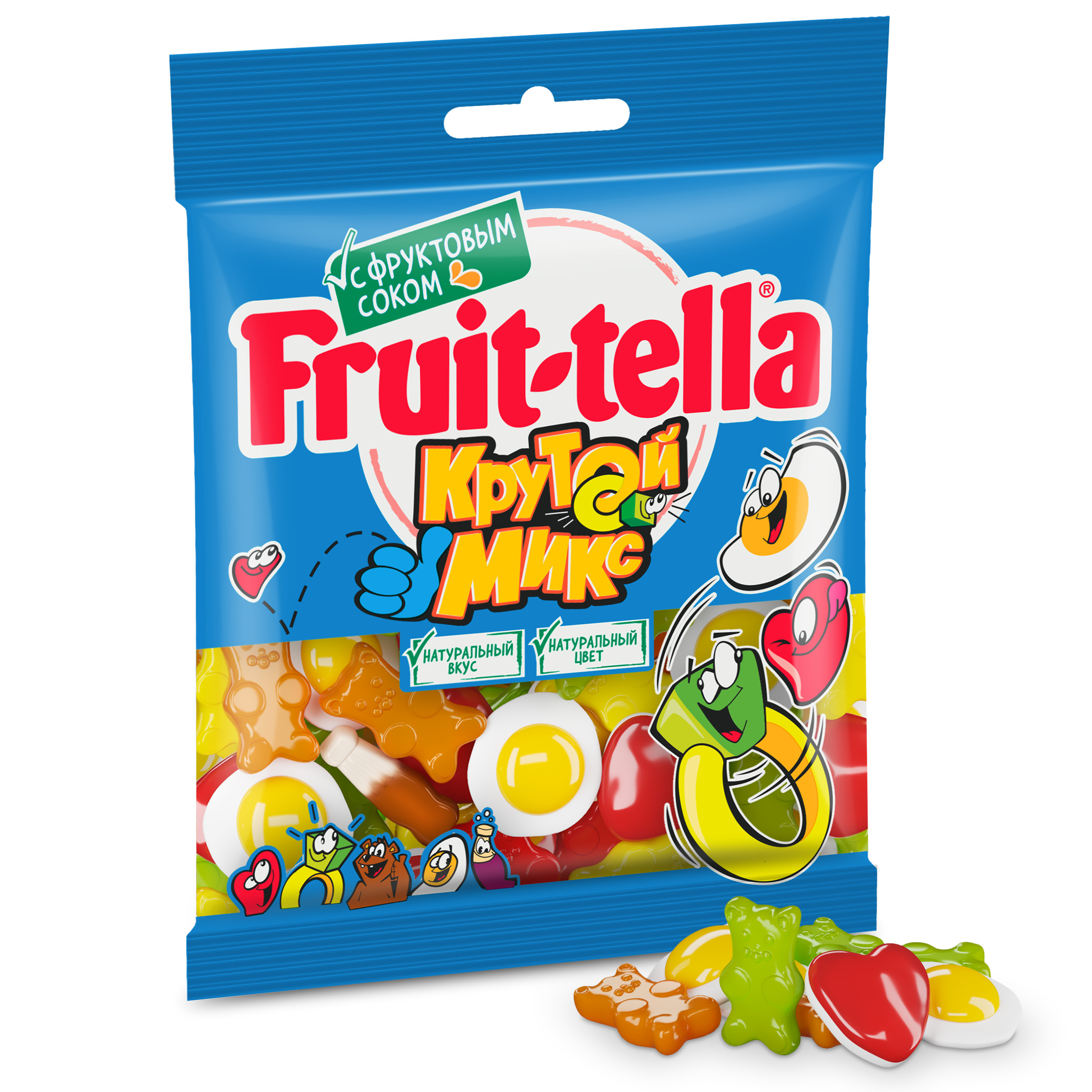 Жевательный мармелад Fruit-tella крутой микс с фруктовым соком 70 г