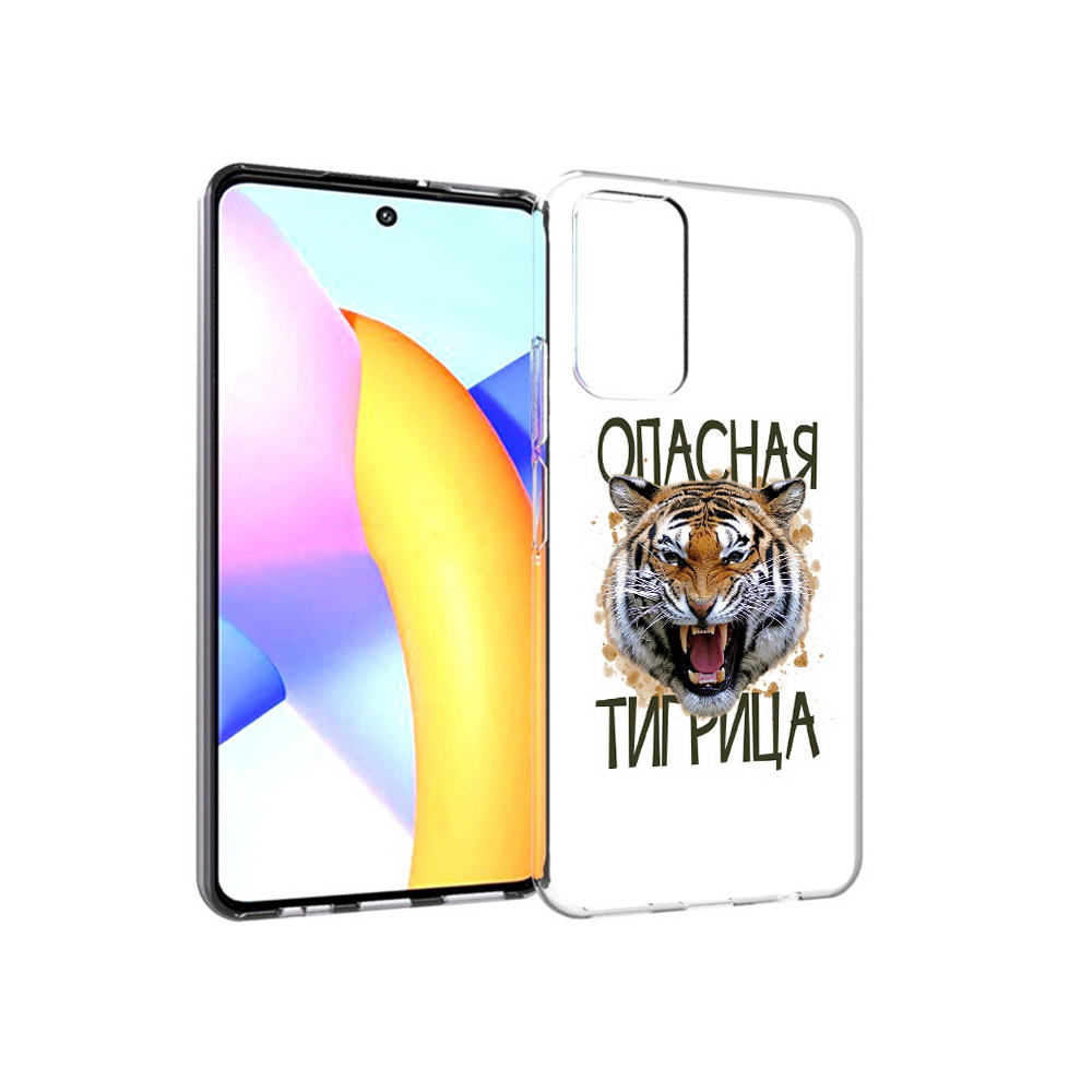 

Чехол MyPads Tocco для Huawei Honor 10 X Lite опасная тигрица, Прозрачный, Tocco