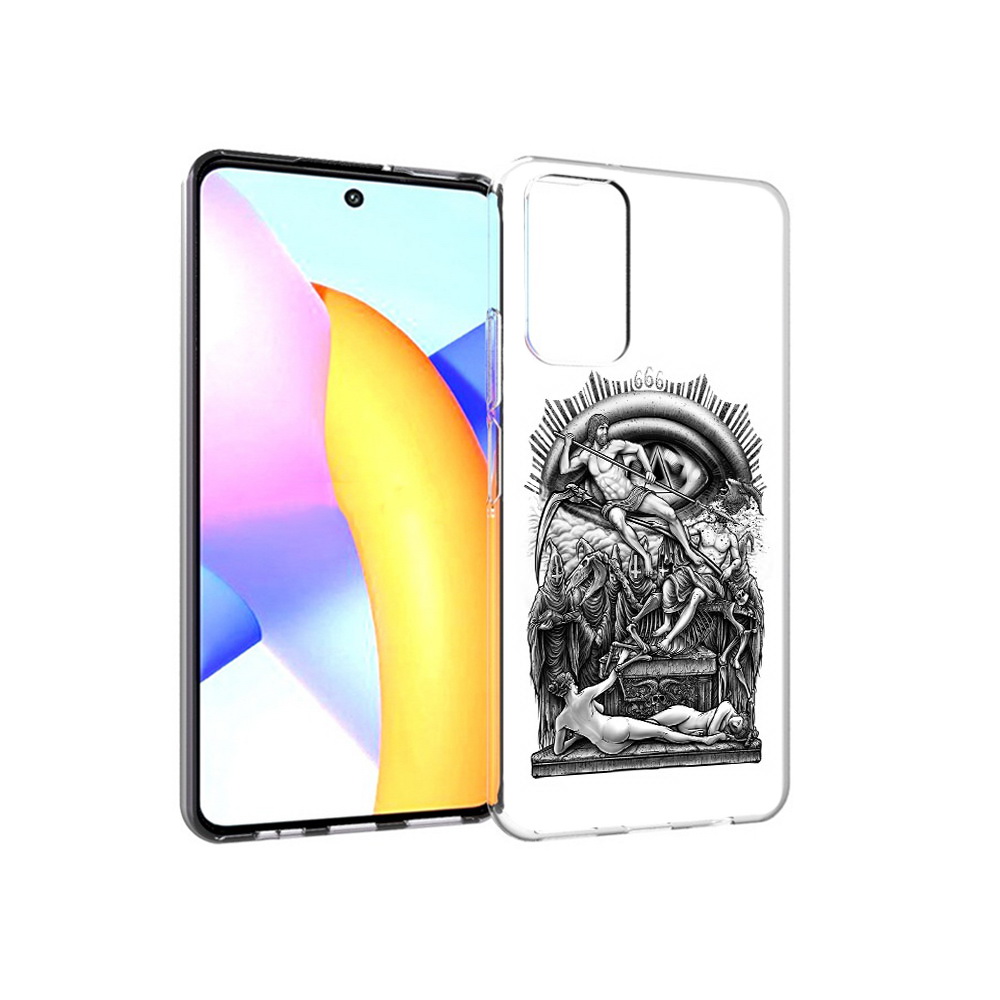 

Чехол MyPads Tocco для Huawei Honor 10 X Lite оракул черно белый, Прозрачный, Tocco