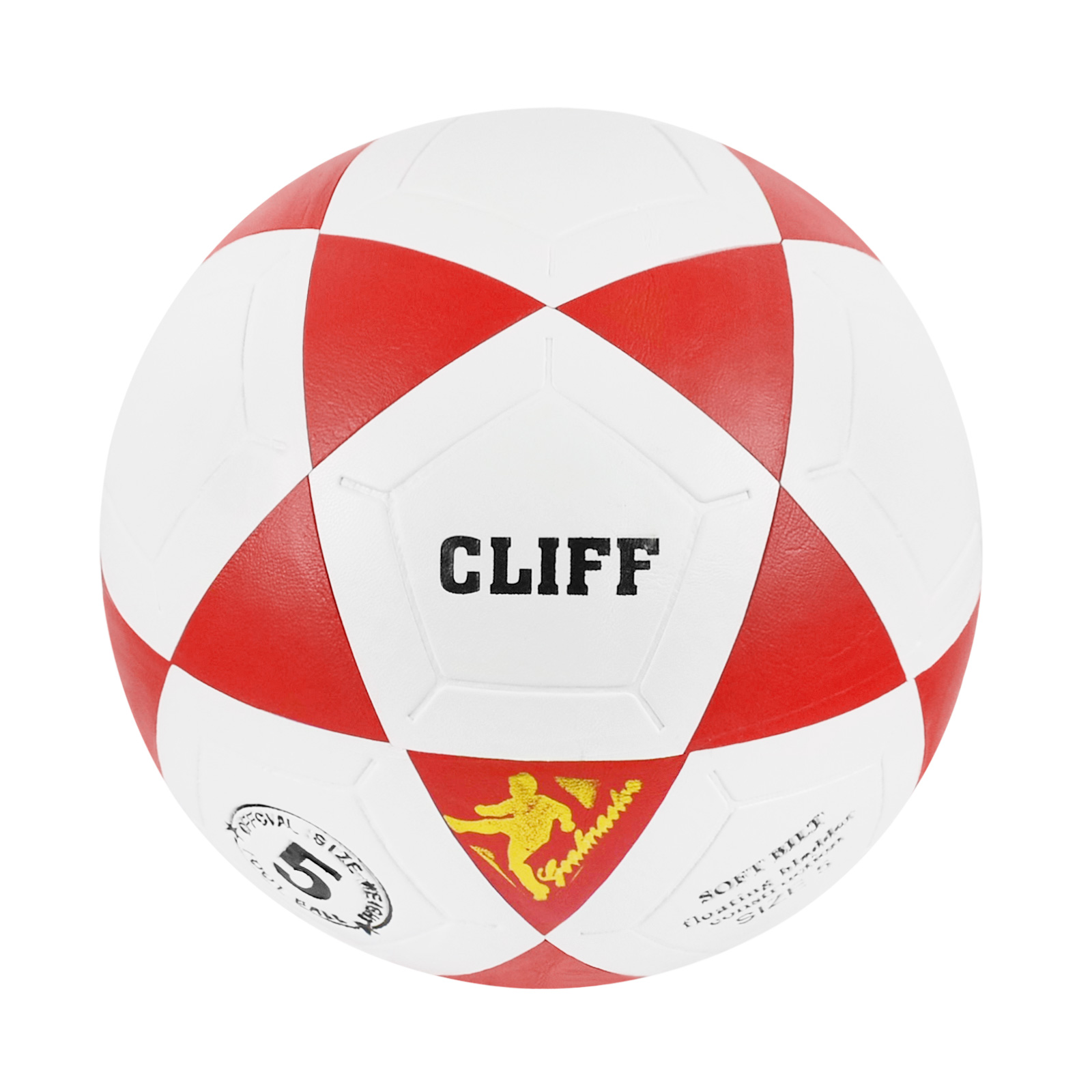 

Мяч футбольный CLIFF #6, 5 размер, PVC, красно-белый