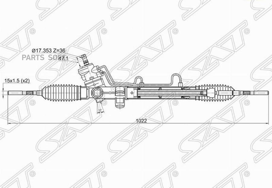 SAT ST-44250-20580 Рейка рулевая Toyota CARINA E 92- LHD 1шт