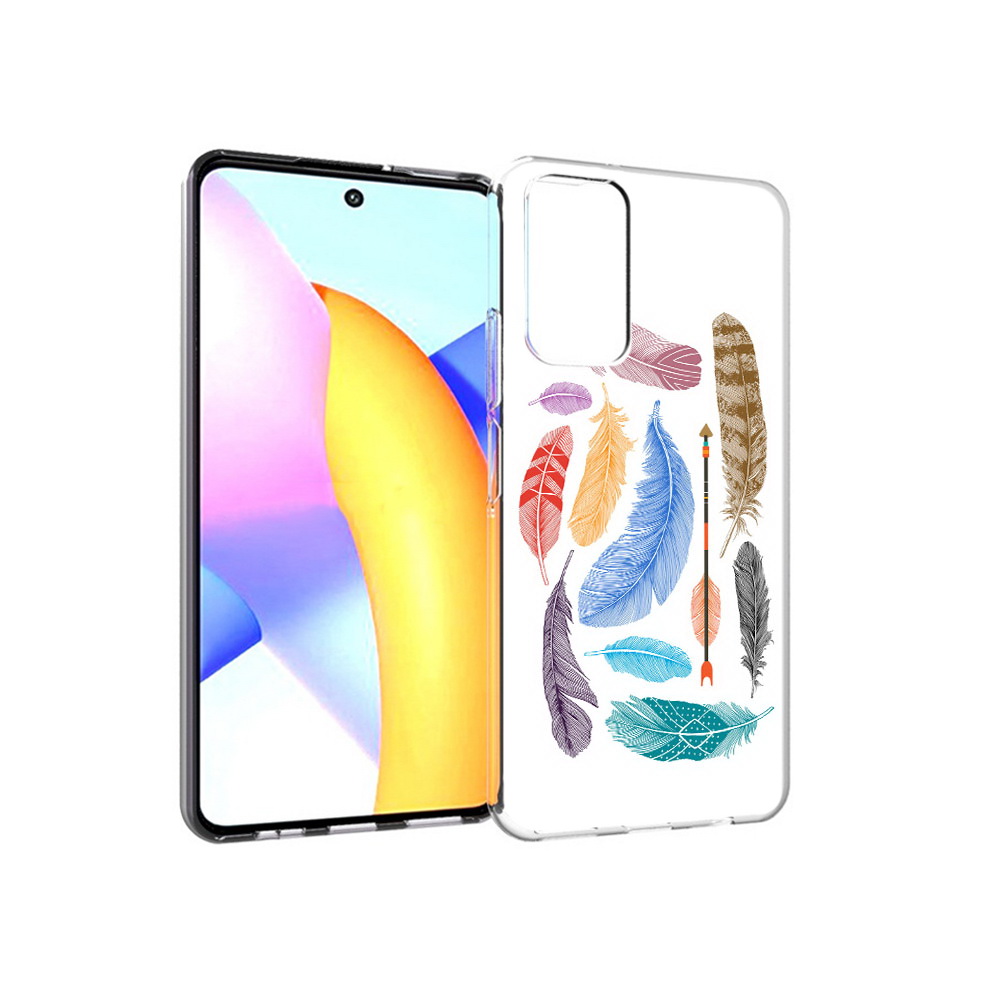 Чехол MyPads Tocco для Huawei Honor 10 X Lite разноцветные перья