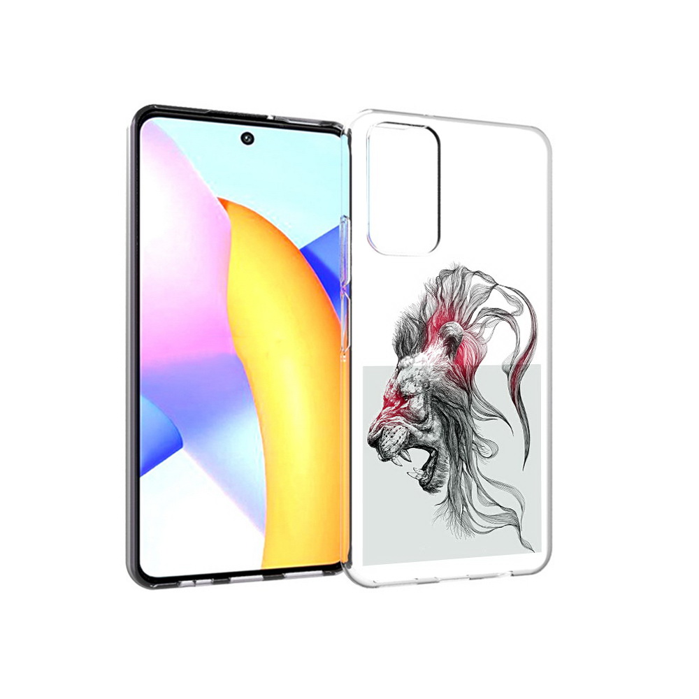 

Чехол MyPads Tocco для Huawei Honor 10 X Lite разъяренный лев, Прозрачный, Tocco