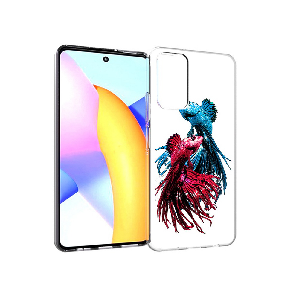 

Чехол MyPads Tocco для Huawei Honor 10 X Lite рыбы петушки, Прозрачный, Tocco