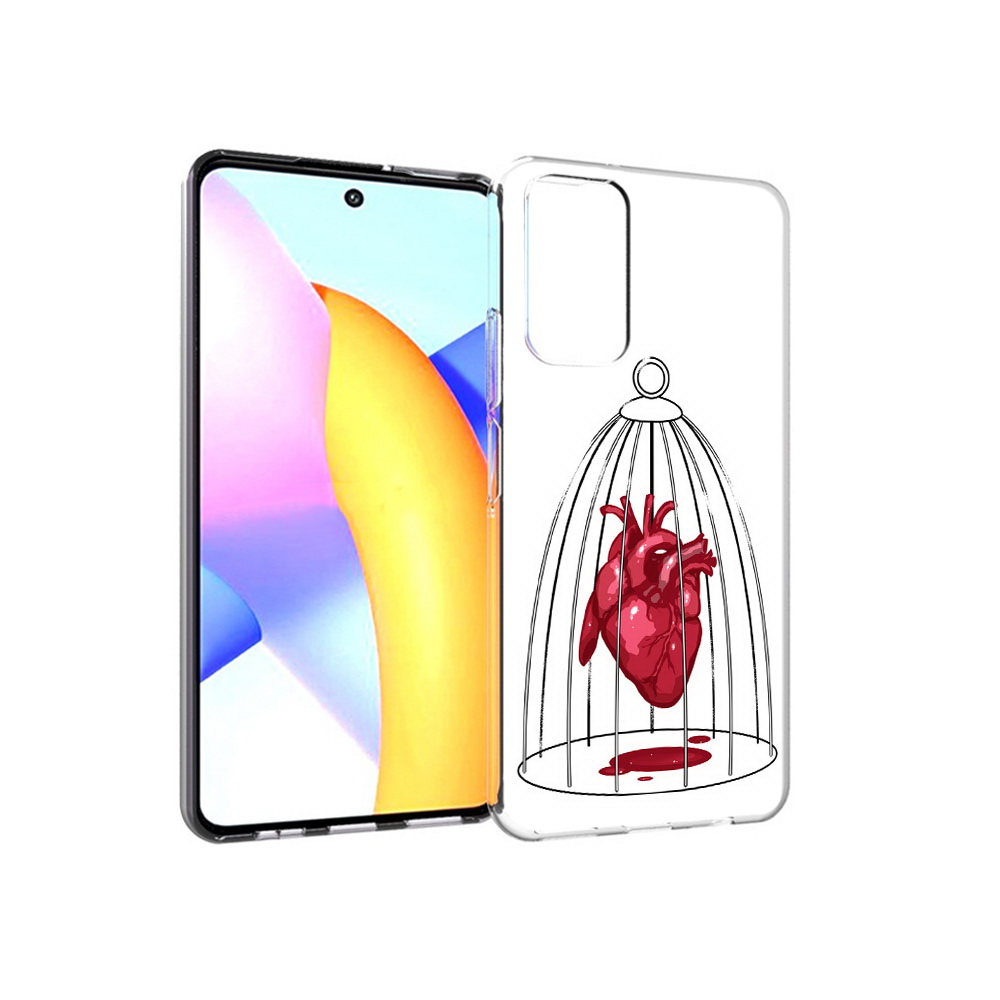 

Чехол MyPads Tocco для Huawei Honor 10 X Lite сердце в клетке, Прозрачный, Tocco