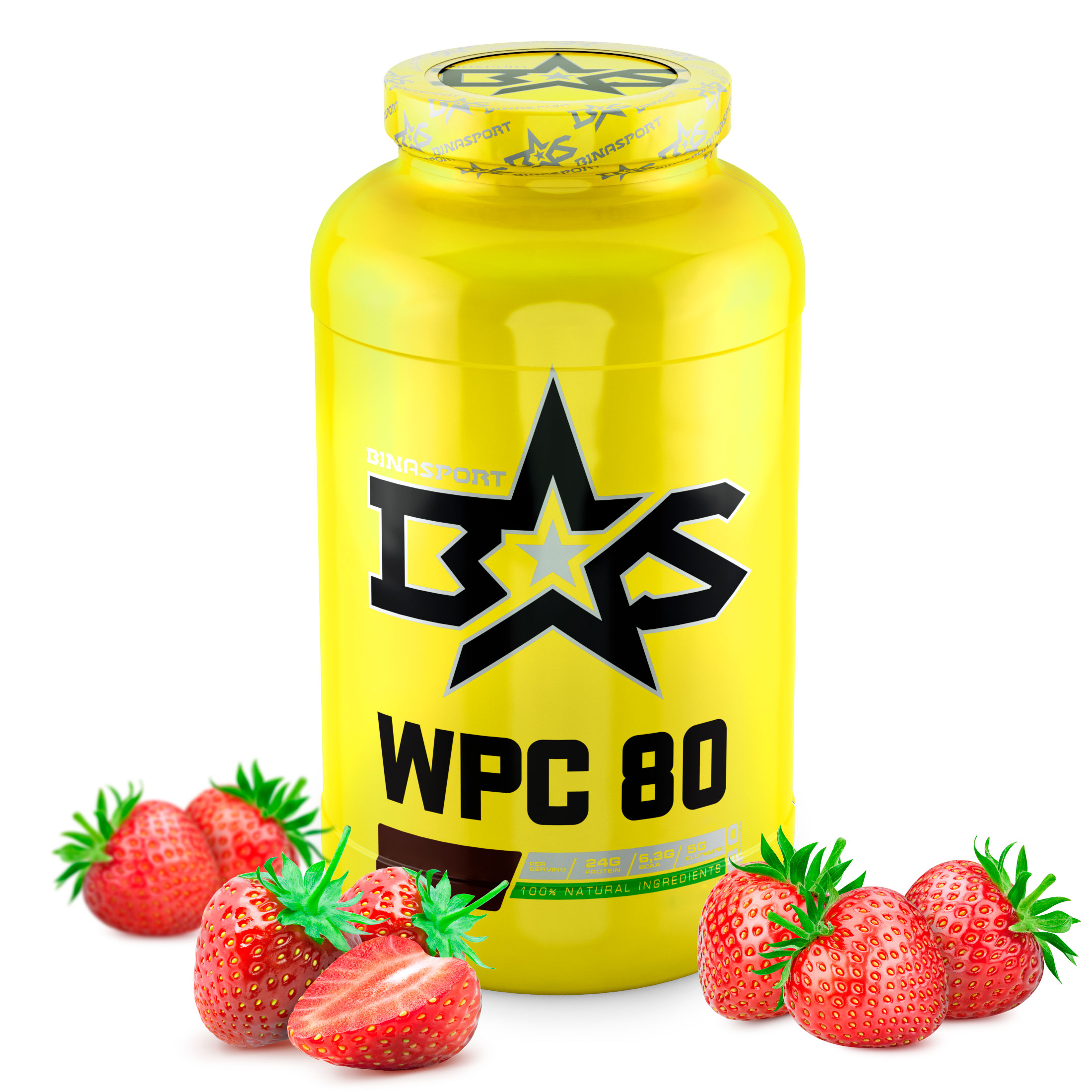 Протеин Binasport WPC 80 Whey Protein, 1300 г, strawberry