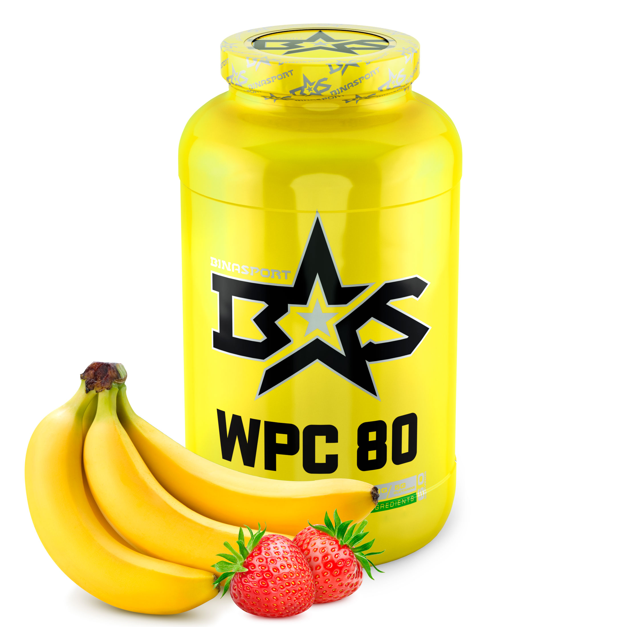 Протеин Binasport WPC 80 Whey Protein, 1300 г, strawberry-banana