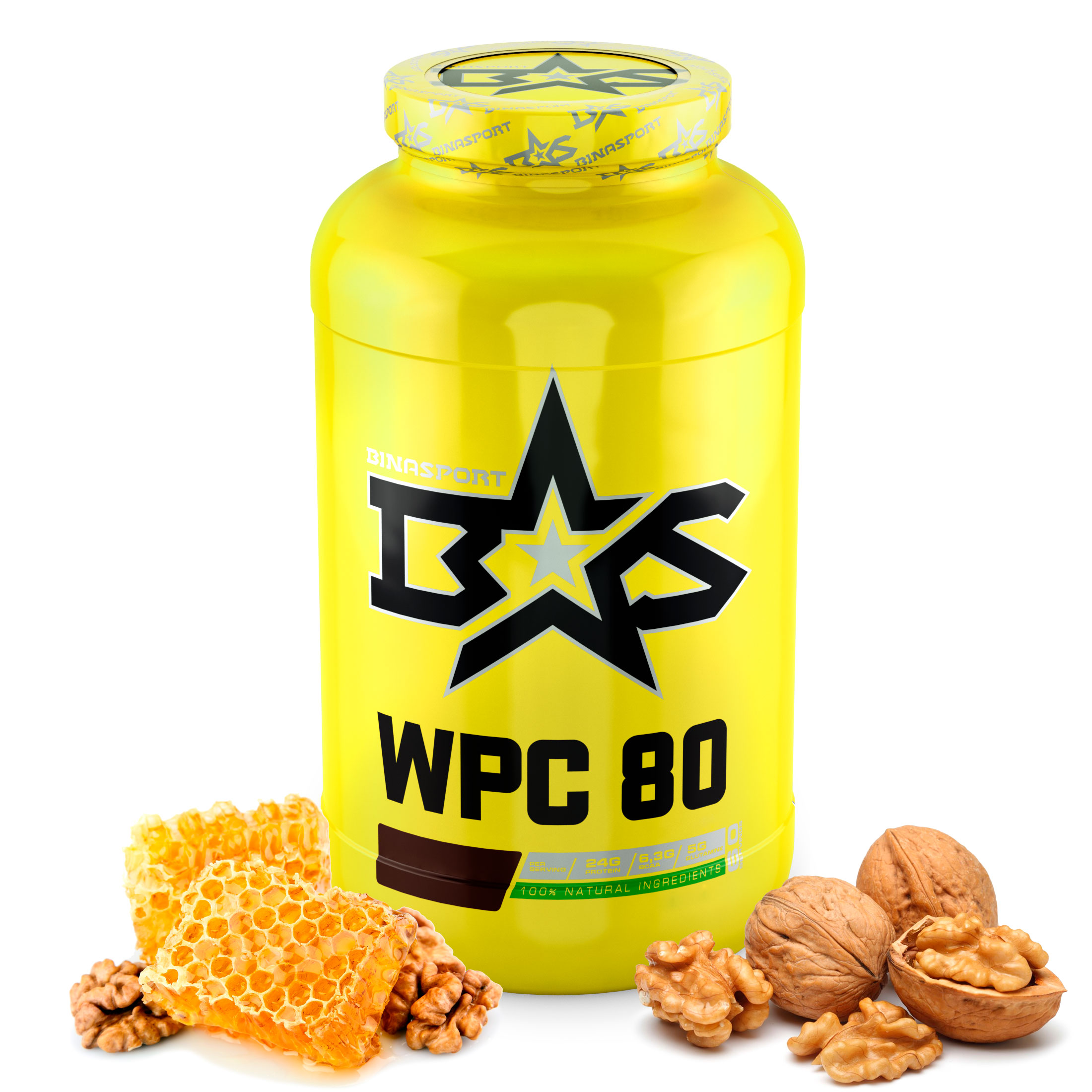 Протеин Binasport WPC 80 Whey Protein, 1300 г, honey and walnuts