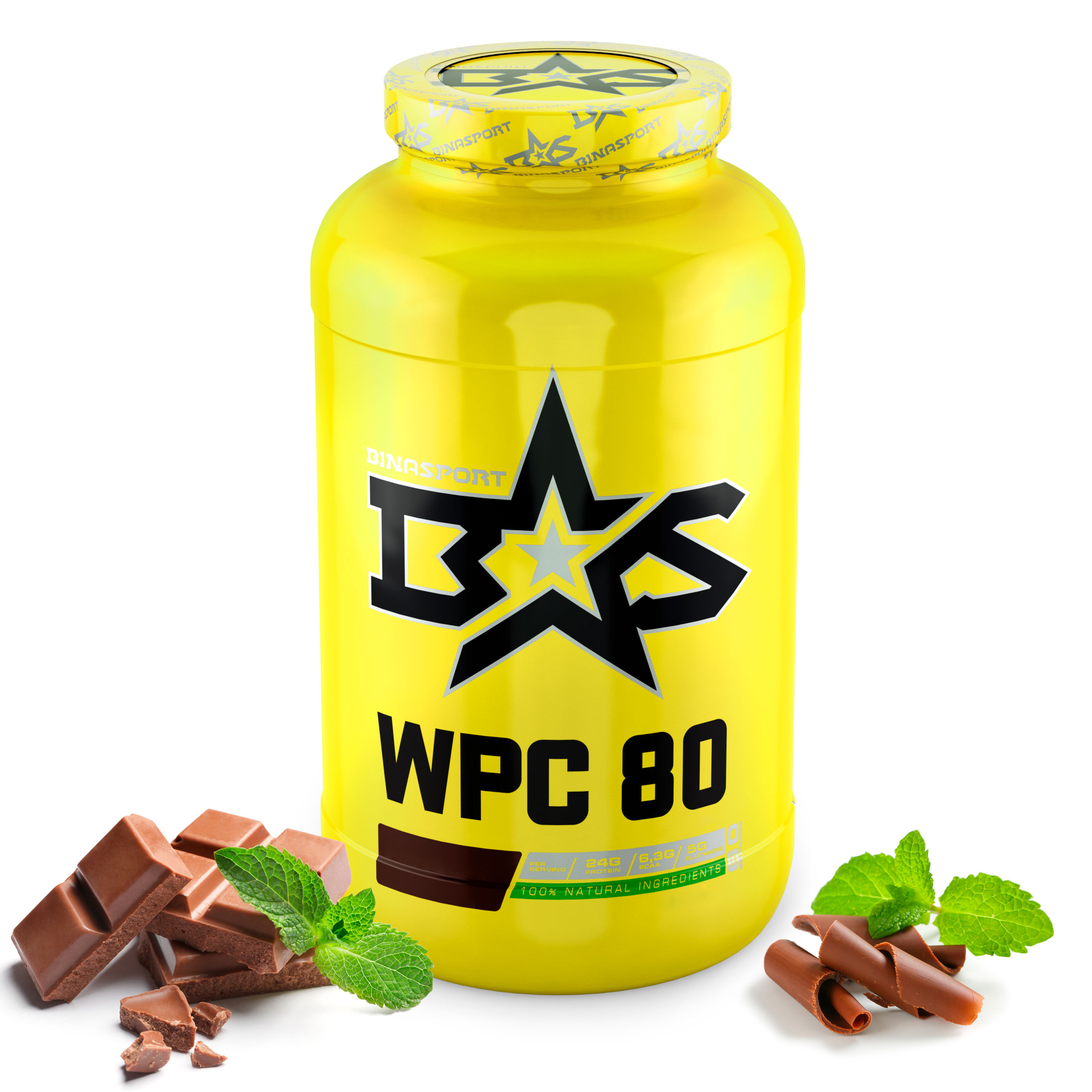 фото Протеин binasport wpc 80 whey protein, 1300 г, chocolate-mint