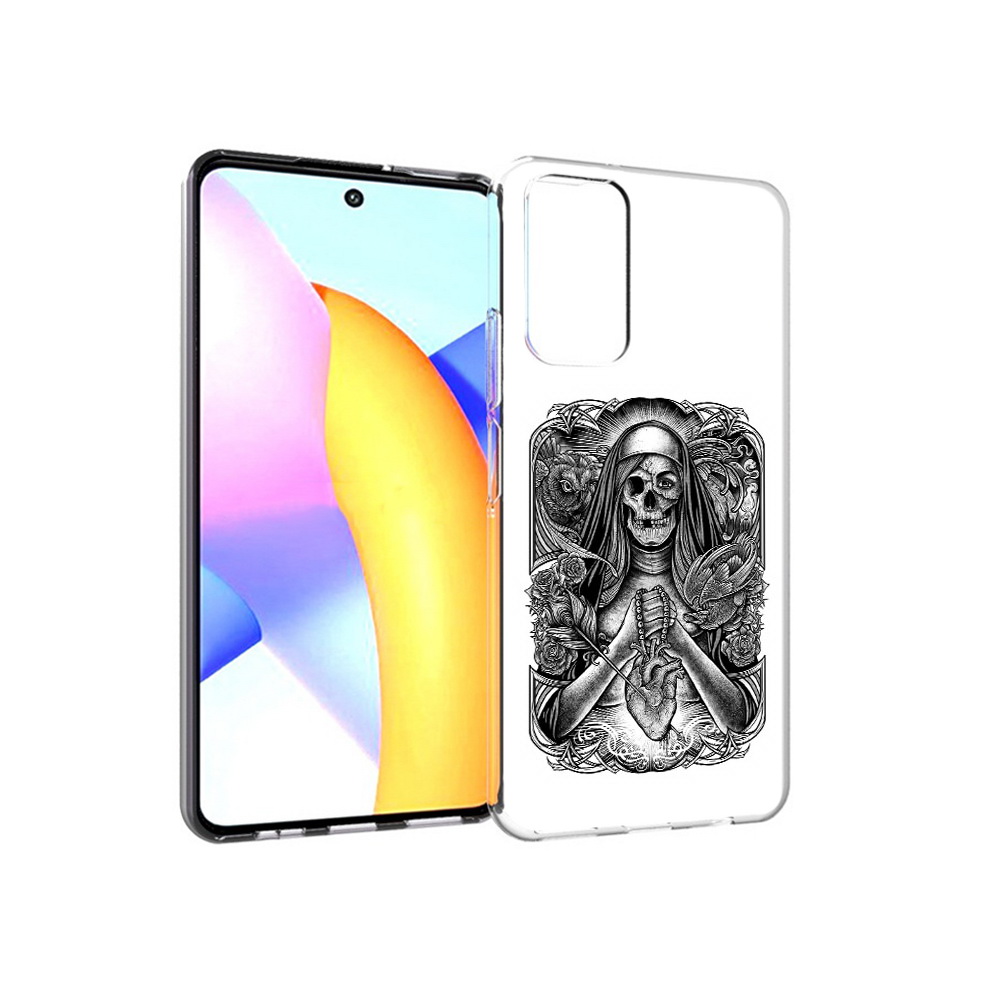 

Чехол MyPads Tocco для Huawei Honor 10 X Lite скелет с сердцем, Прозрачный, Tocco
