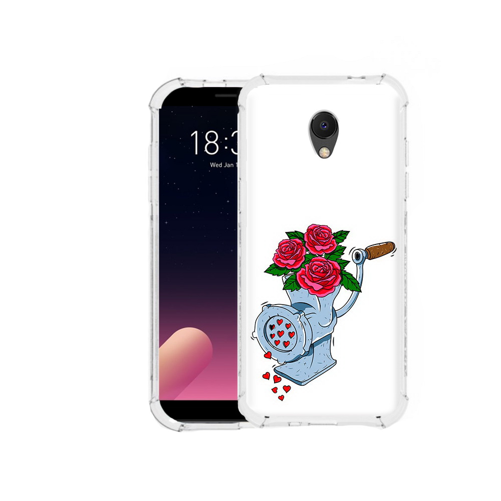 

Чехол MyPads Tocco для Meizu M6S Цветочные сердца, Прозрачный, Tocco