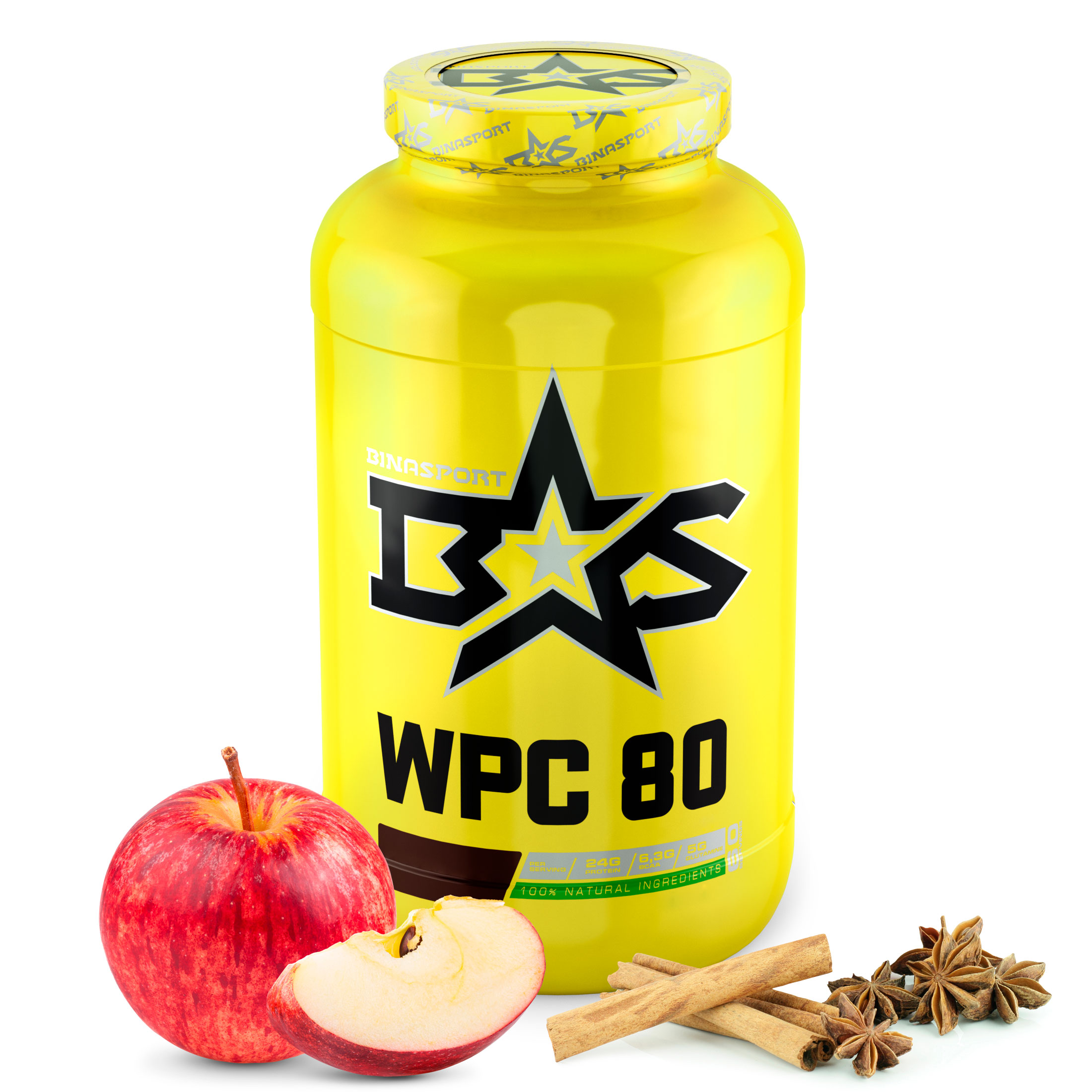 Протеин Binasport WPC 80 Whey Protein, 2000 г, apple-cinnamon