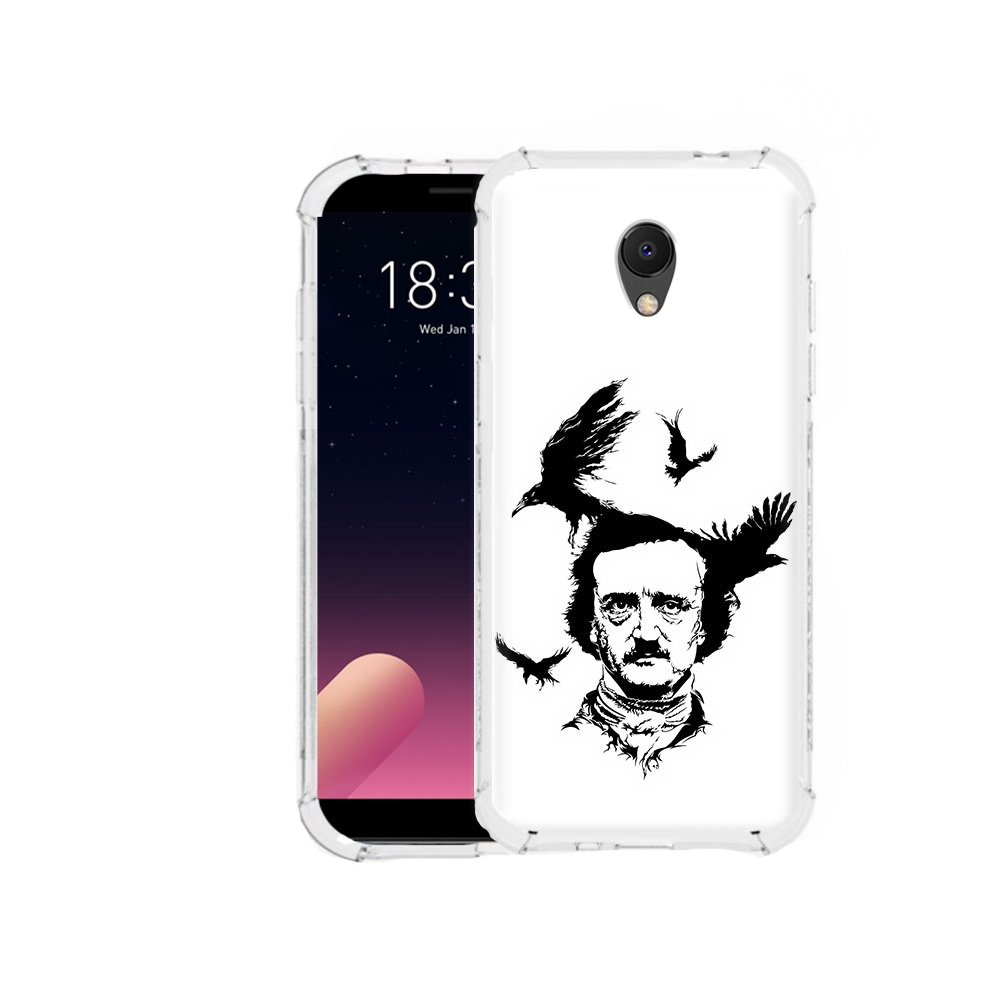 

Чехол MyPads Tocco для Meizu M6S Эдгар Аллан черно белый, Прозрачный, Tocco