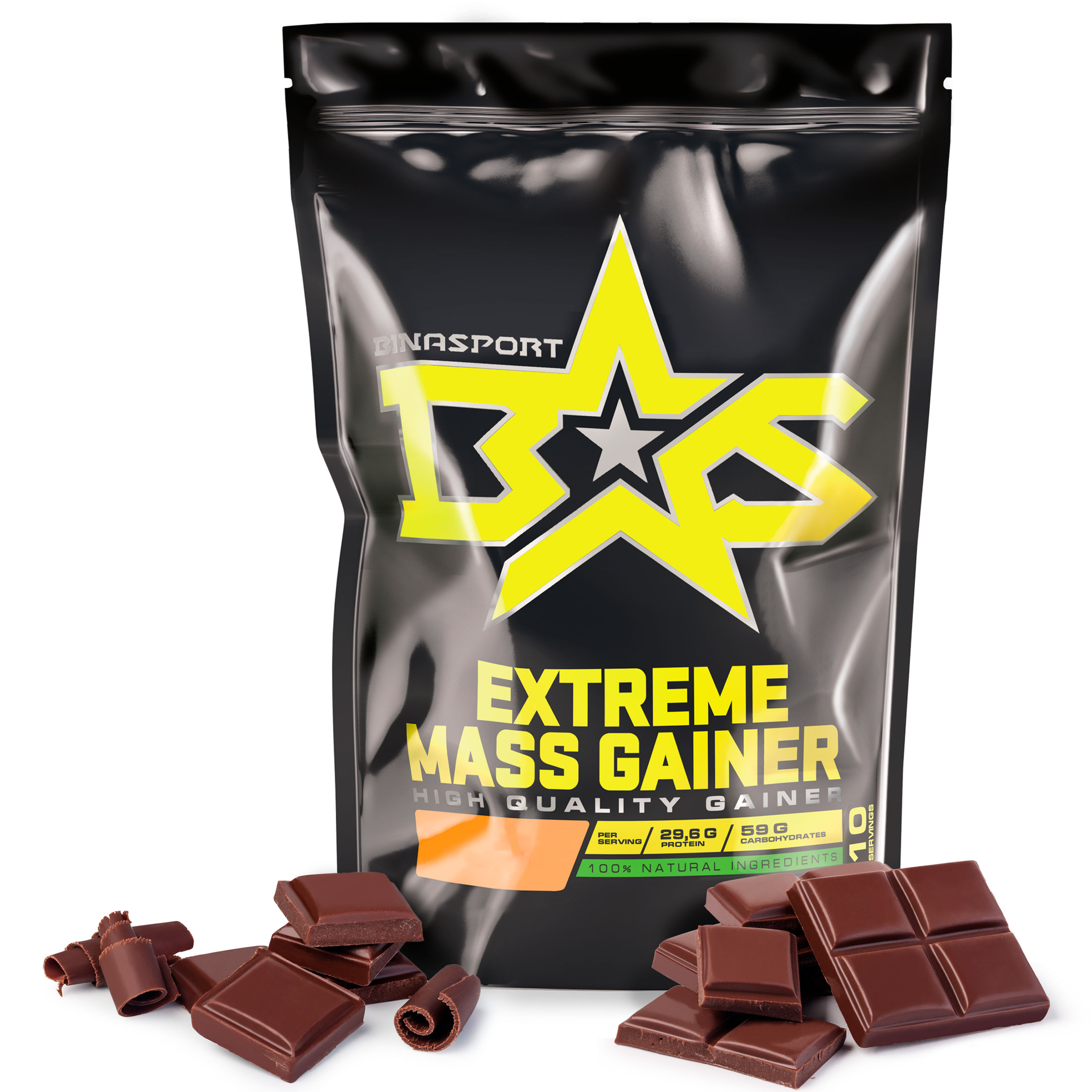 фото Гейнер binasport extreme mass gainer, 1000 г, chocolate