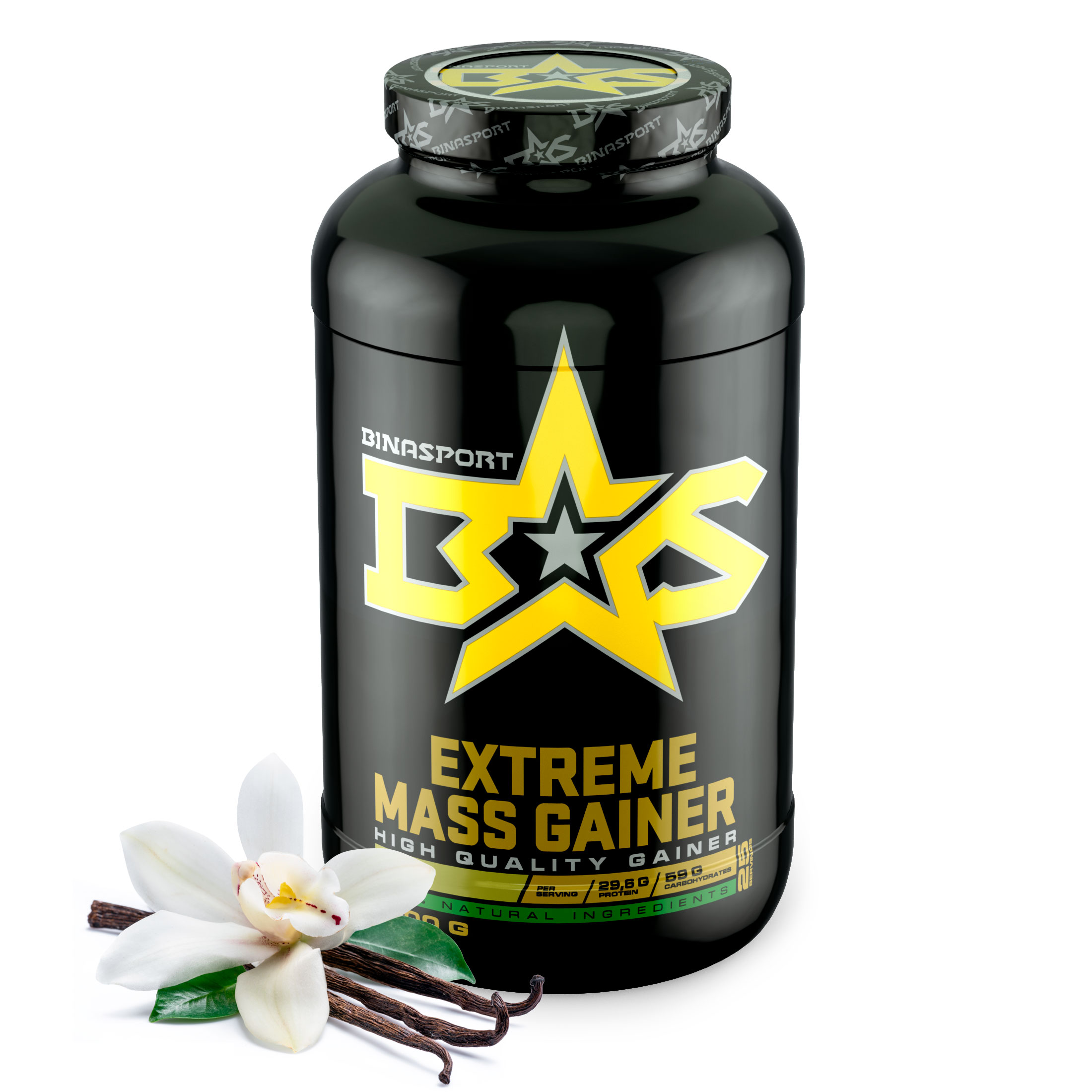 фото Гейнер binasport extreme mass gainer, 1500 г, vanilla