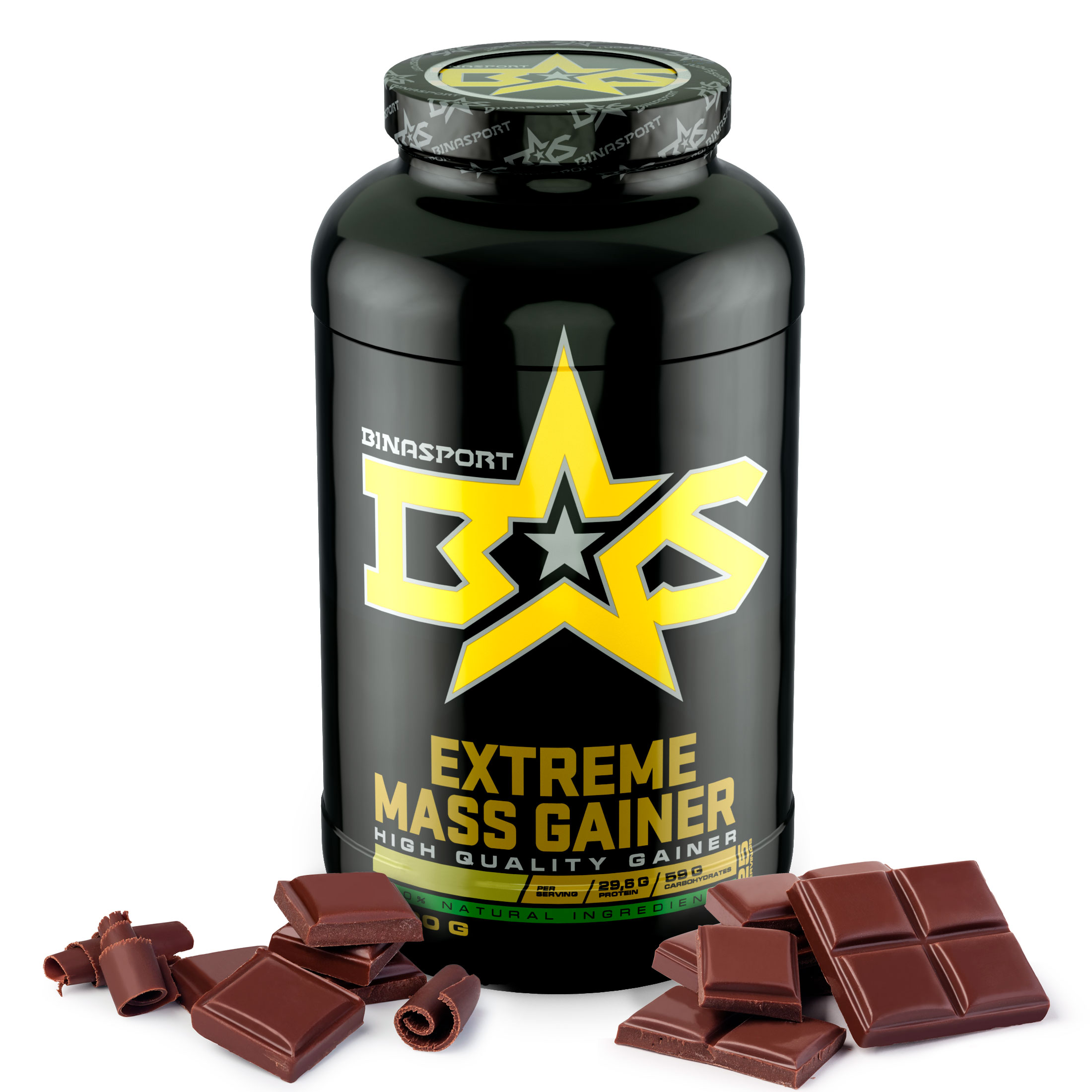 фото Гейнер binasport extreme mass gainer, 1500 г, chocolate