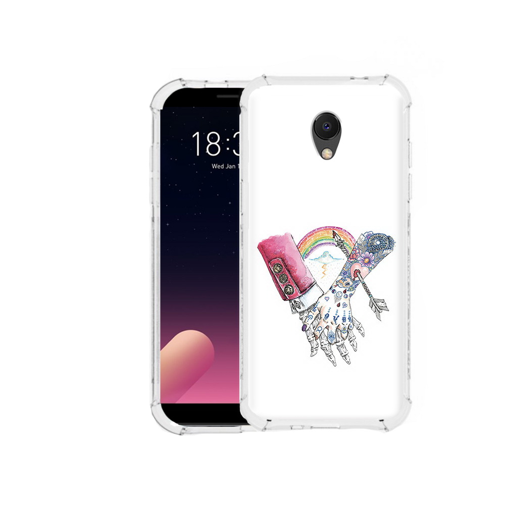 

Чехол MyPads Tocco для Meizu M6S абстракция руки в татуировках, Прозрачный, Tocco