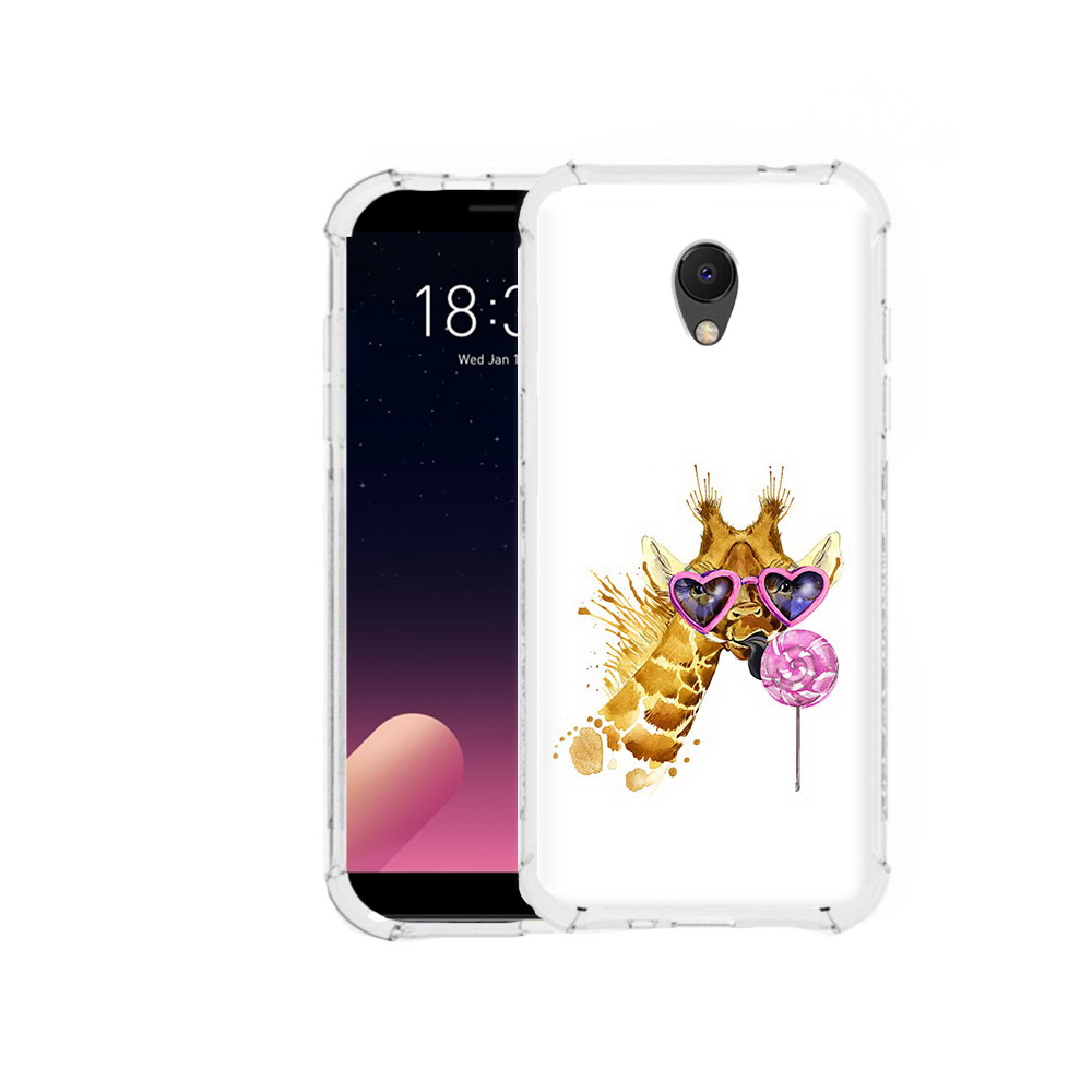 

Чехол MyPads Tocco для Meizu M6S акварельный жираф, Прозрачный, Tocco