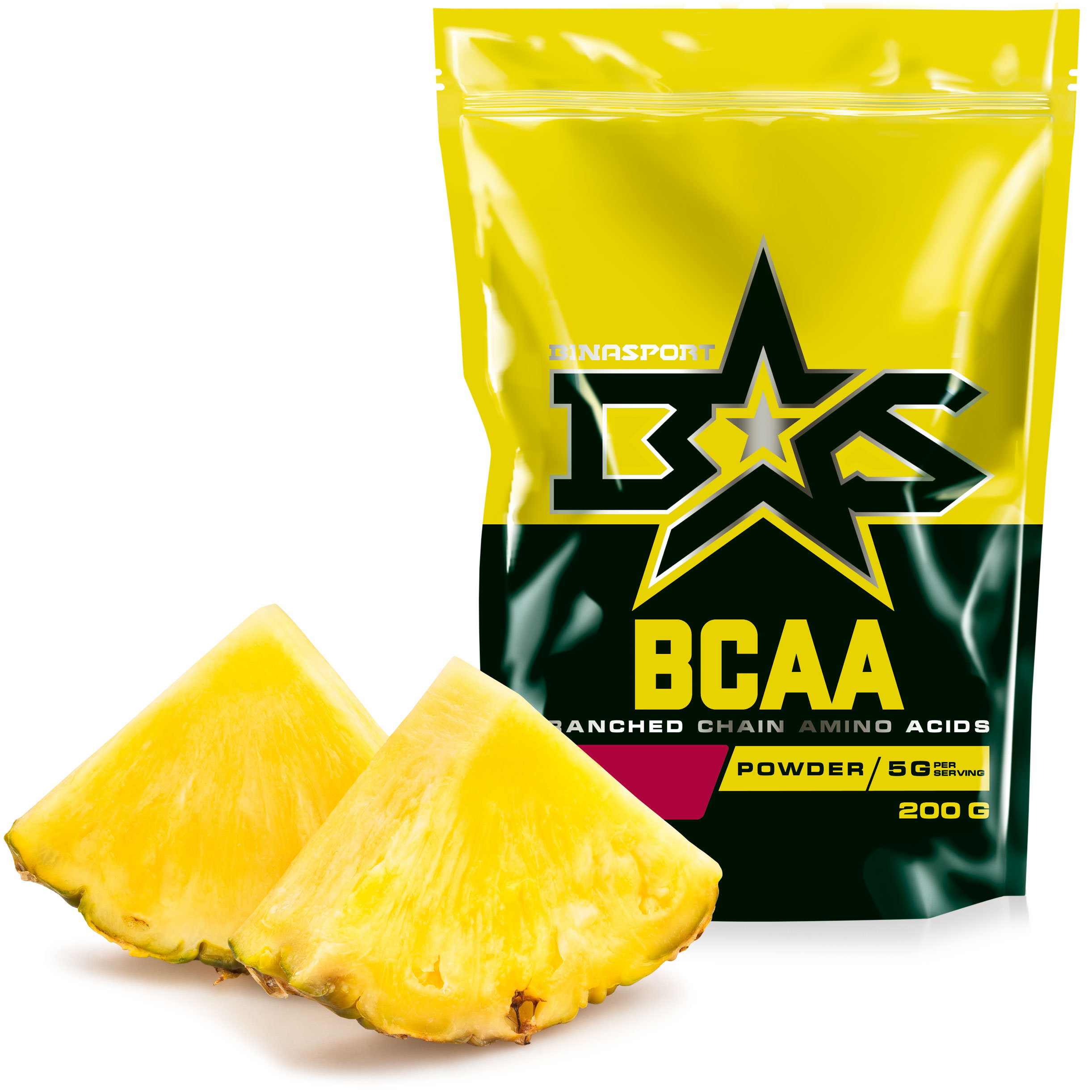 фото Аминокислоты binasport bcaa бцаа порошок 200 г со вкусом ананаса