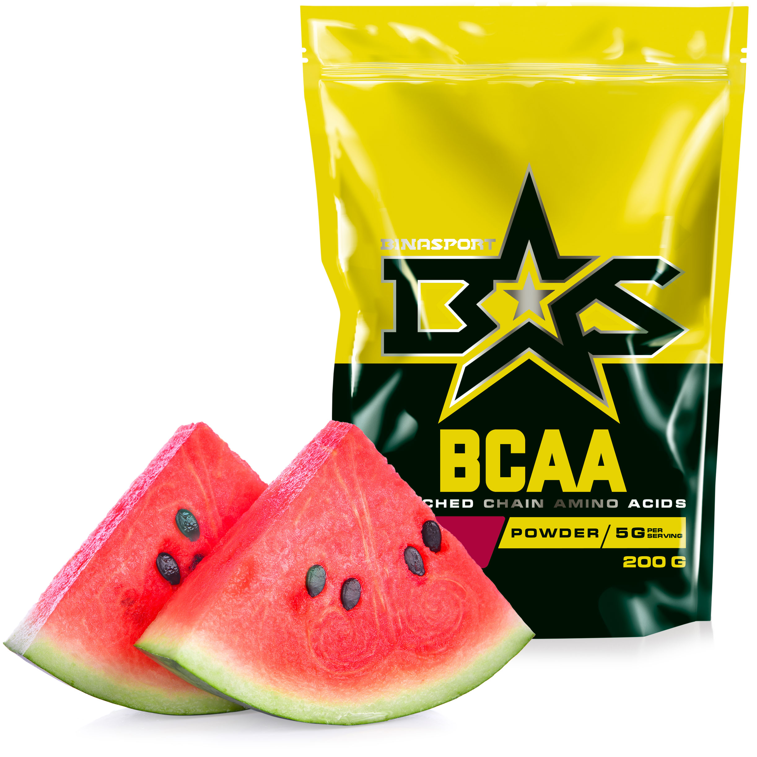 фото Аминокислоты binasport bcaa бцаа порошок 200 г со вкусом арбуза