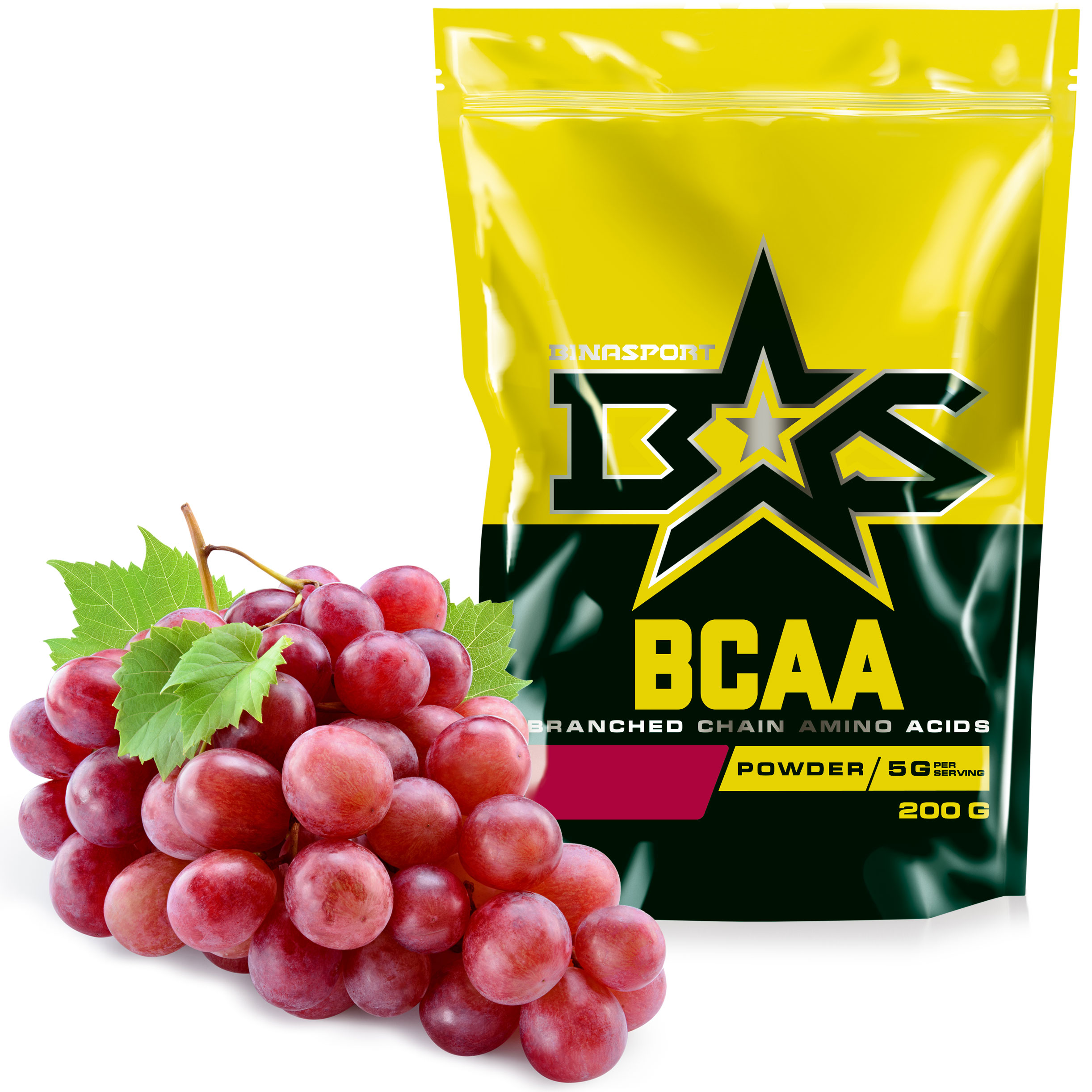 фото Аминокислоты binasport bcaa бцаа порошок 200 г со вкусом винограда