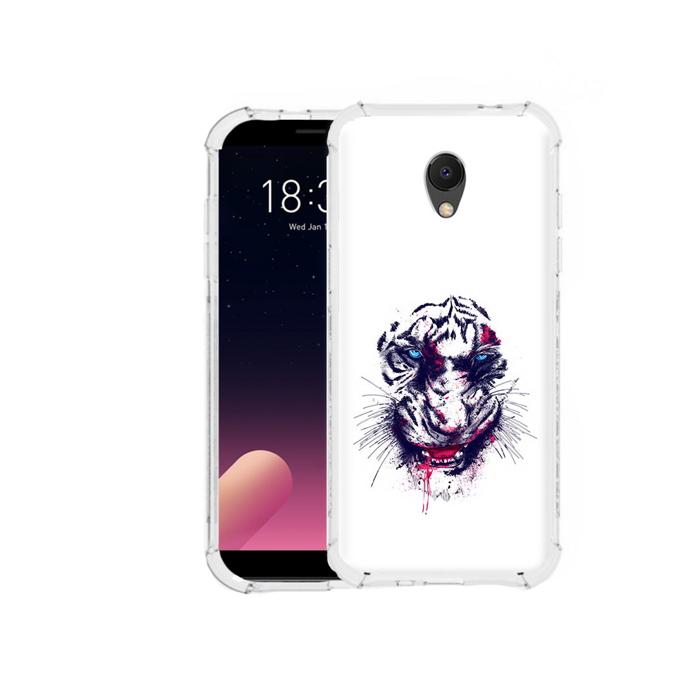 

Чехол MyPads Tocco для Meizu M6S безумный тигр, Прозрачный, Tocco