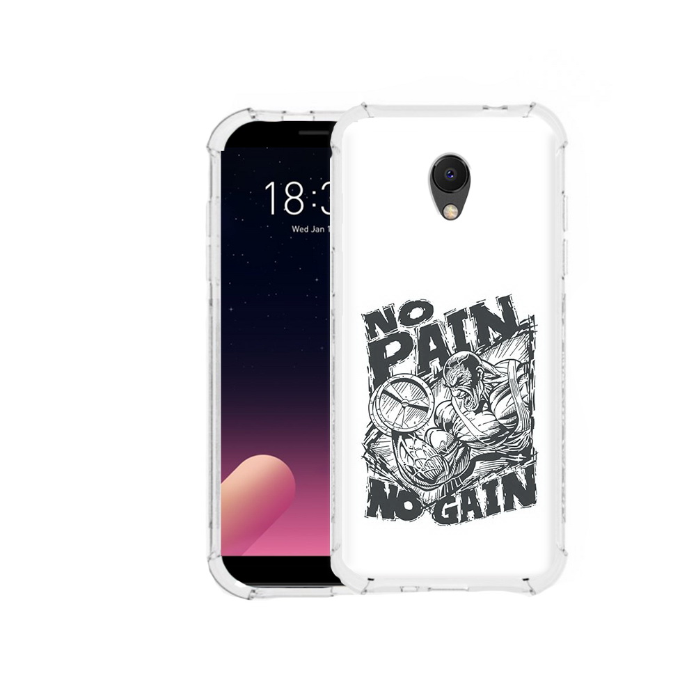 

Чехол MyPads Tocco для Meizu M6S бодибилдинг тяжелая работа, Прозрачный, Tocco