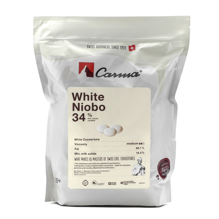 Белый шоколад Carma White Niobo, 34% какао, 1,5 кг