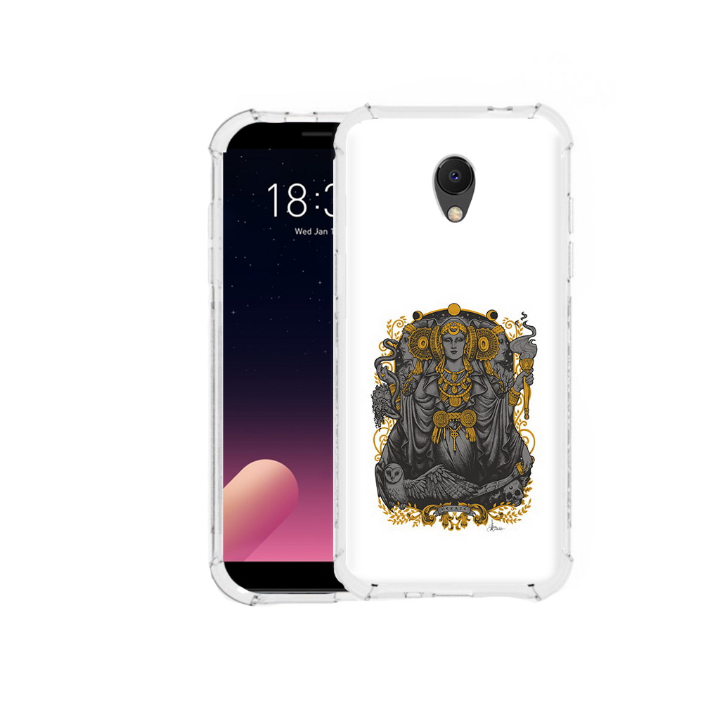 

Чехол MyPads Tocco для Meizu M6S божество с золотыми элементами, Прозрачный, Tocco