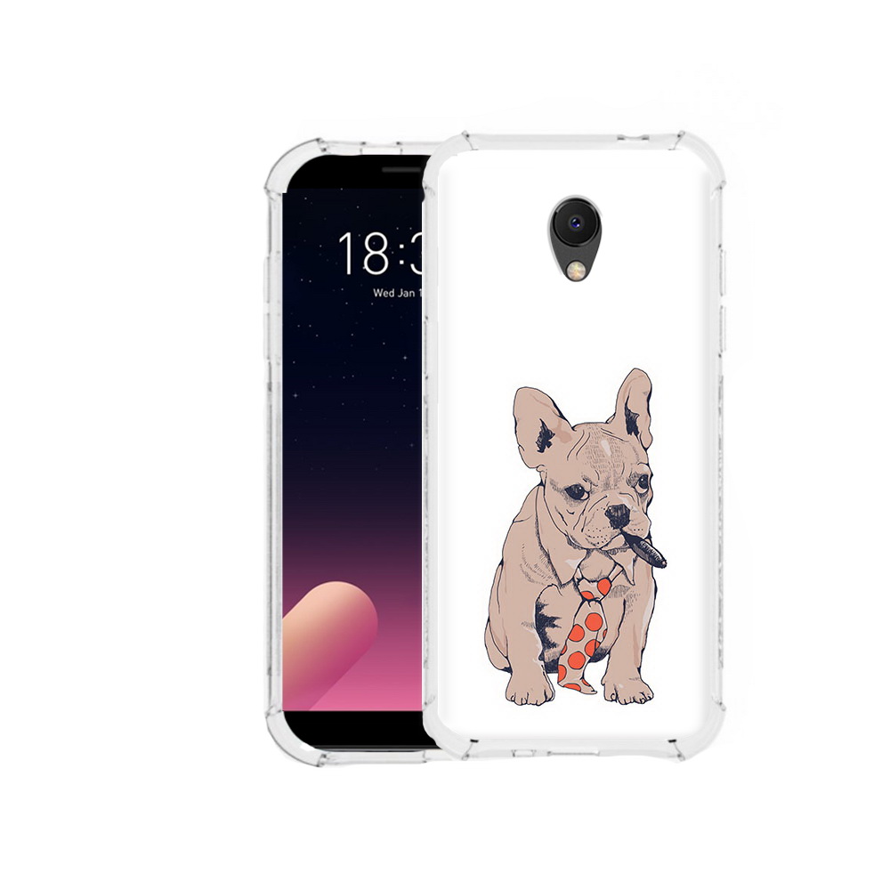 

Чехол MyPads Tocco для Meizu M6S бульдог с сигарой, Прозрачный, Tocco