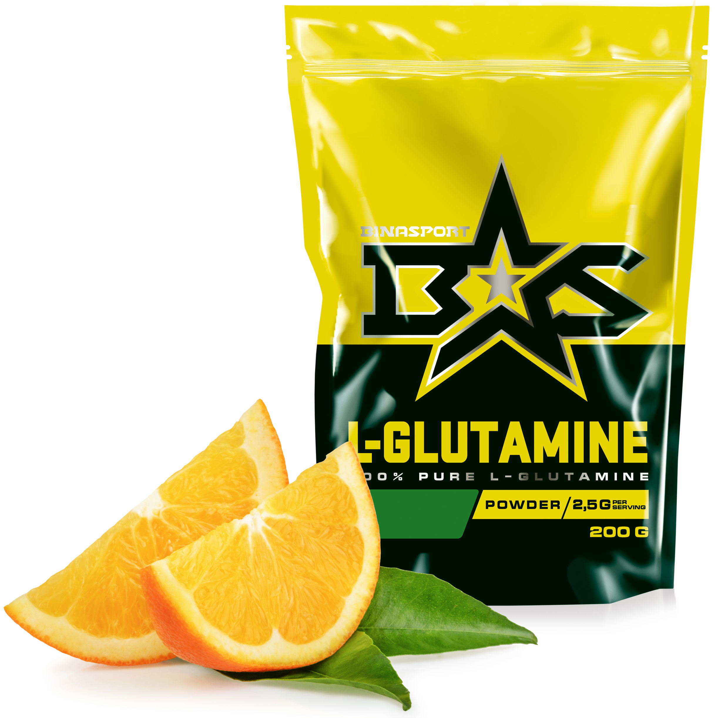 фото L-glutamine binasport, 200 г, orange