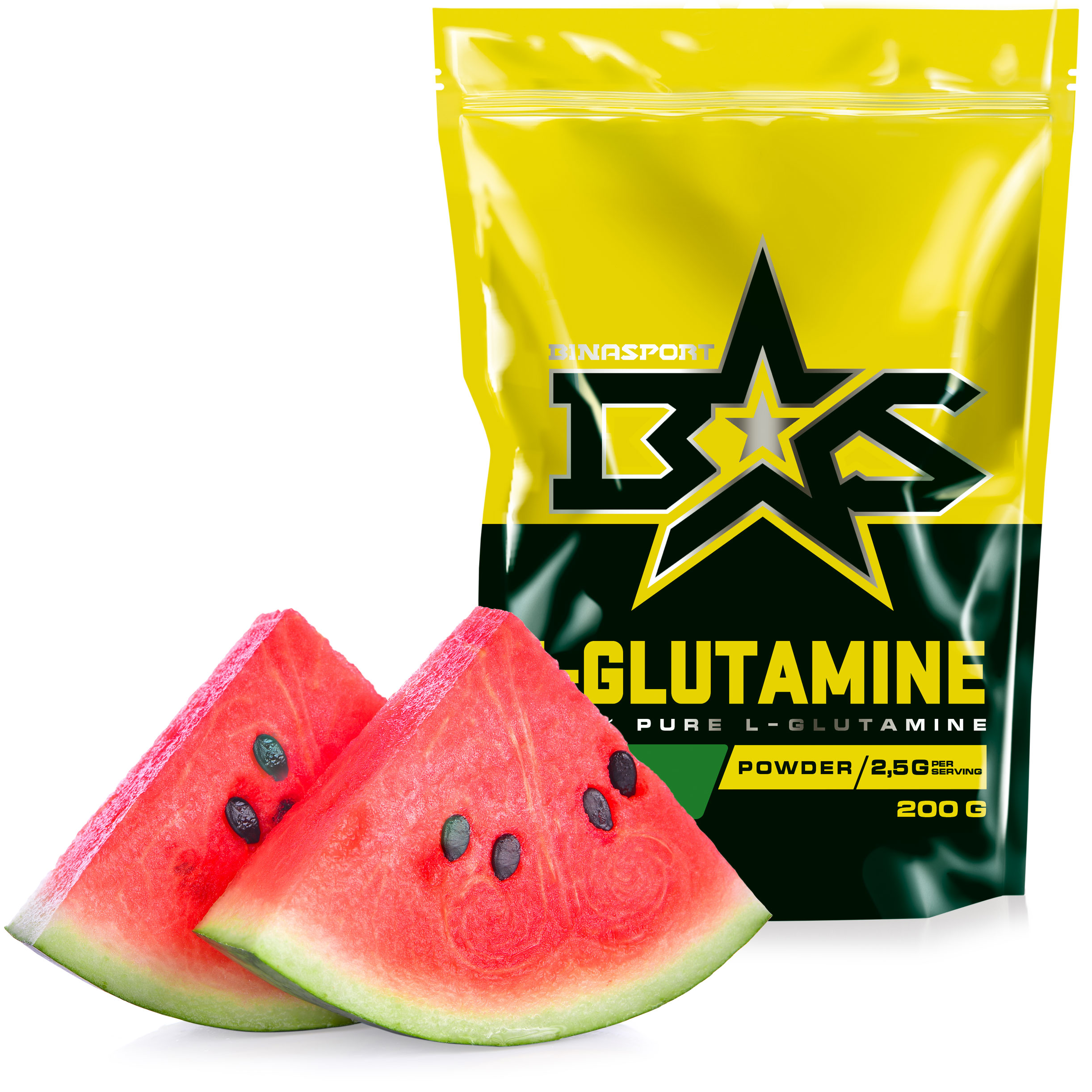 фото L-glutamine binasport, 200 г, watermelon