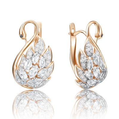 

Серьги из красного золота с фианитом PLATINA jewelry 02-3740-00-503-1110-38, 02-3740-00-503-1110-38