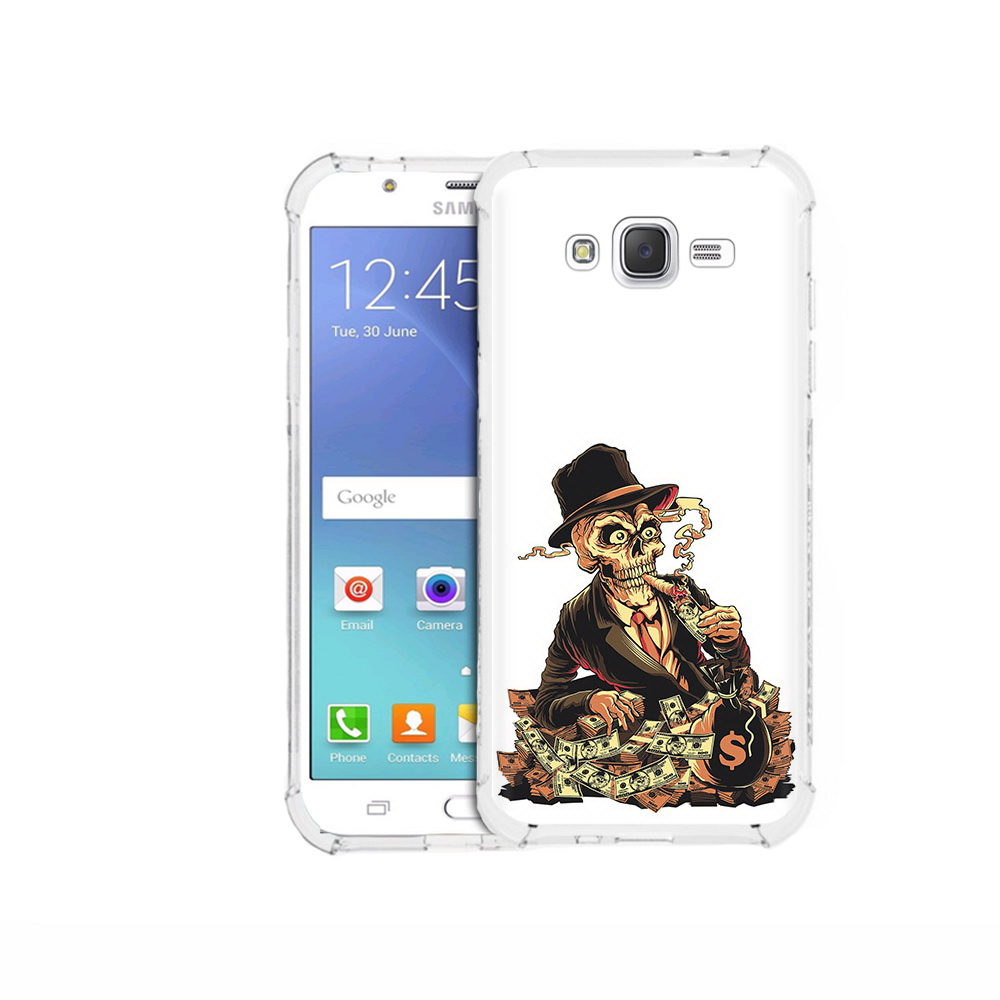 

Чехол MyPads Tocco для Samsung Galaxy J5 (2015) нарисованный череп с сигаретой, Прозрачный, Tocco