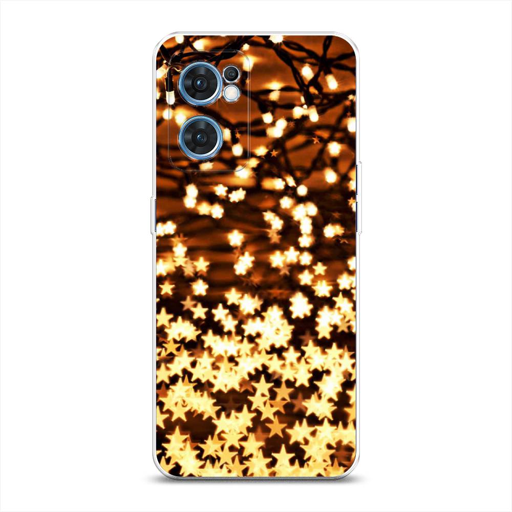 

Чехол на Oppo Find X5 Lite "Новогодняя гирлянда", Золотистый, 259850-5
