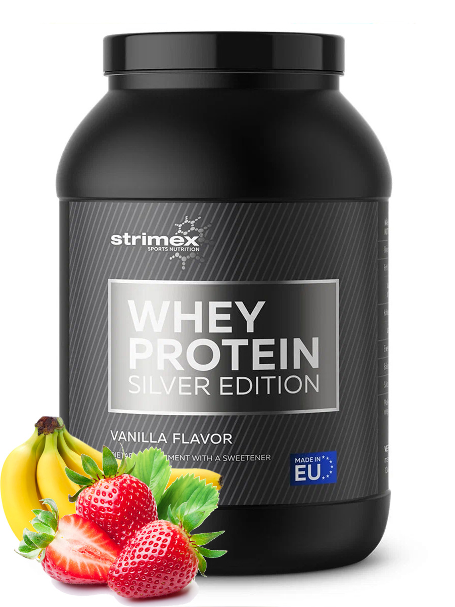 Whey Protein Silver Edition Strimex 900 гр. Клубника-банан