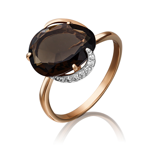 

Кольцо из красного золота с фианитом/кварцем р. 19 PLATINA jewelry 01-4371-00-208-1110-46, 01-4371-00-208-1110-46