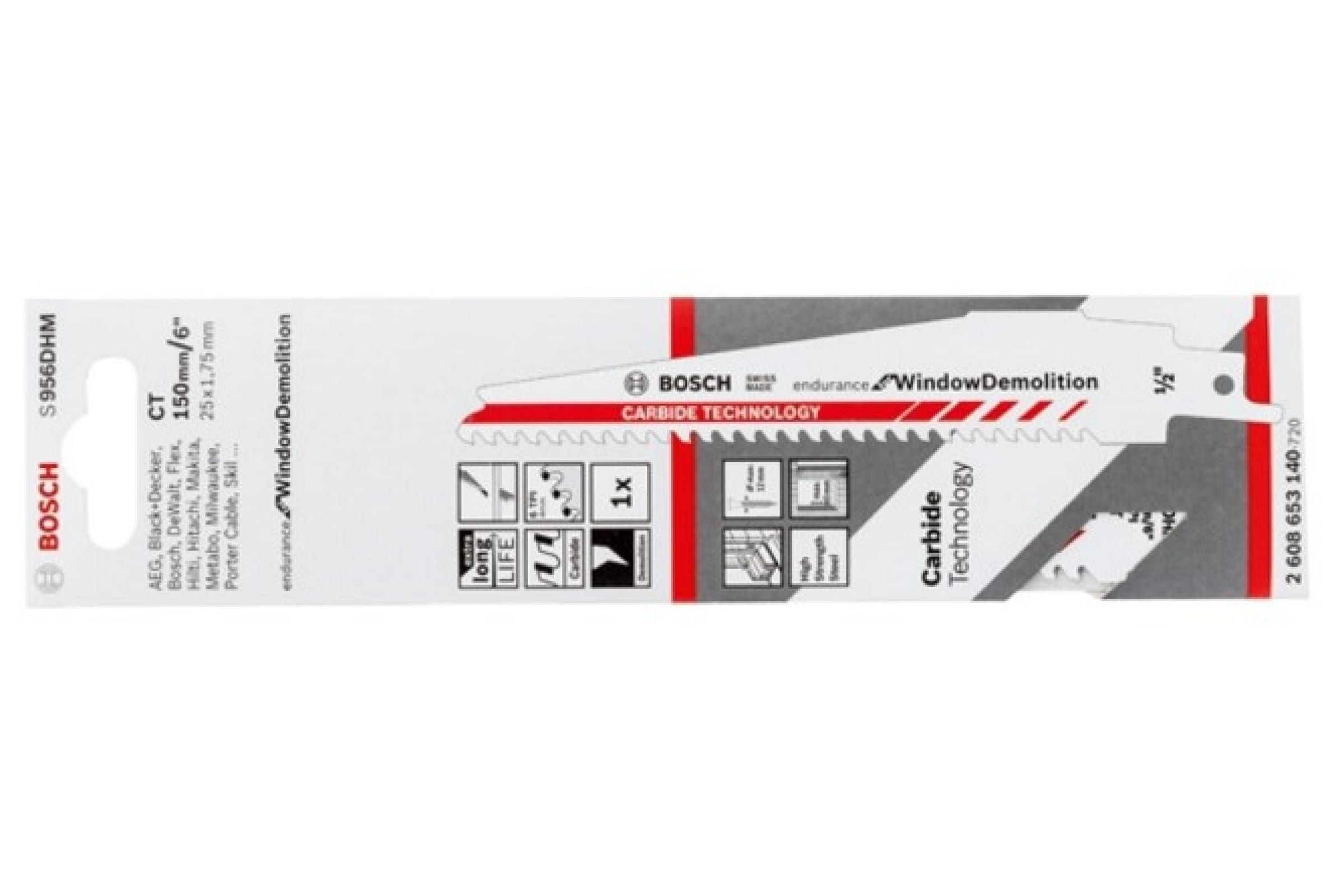 

Сабельное полотно для демонтажа окон S 956 DHM Bosch 2.608.653.140