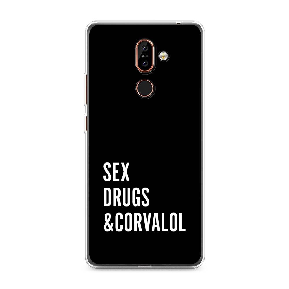 

Чехол на Nokia 7 Plus "Corvalol", Черный;серый;белый, 121050-6