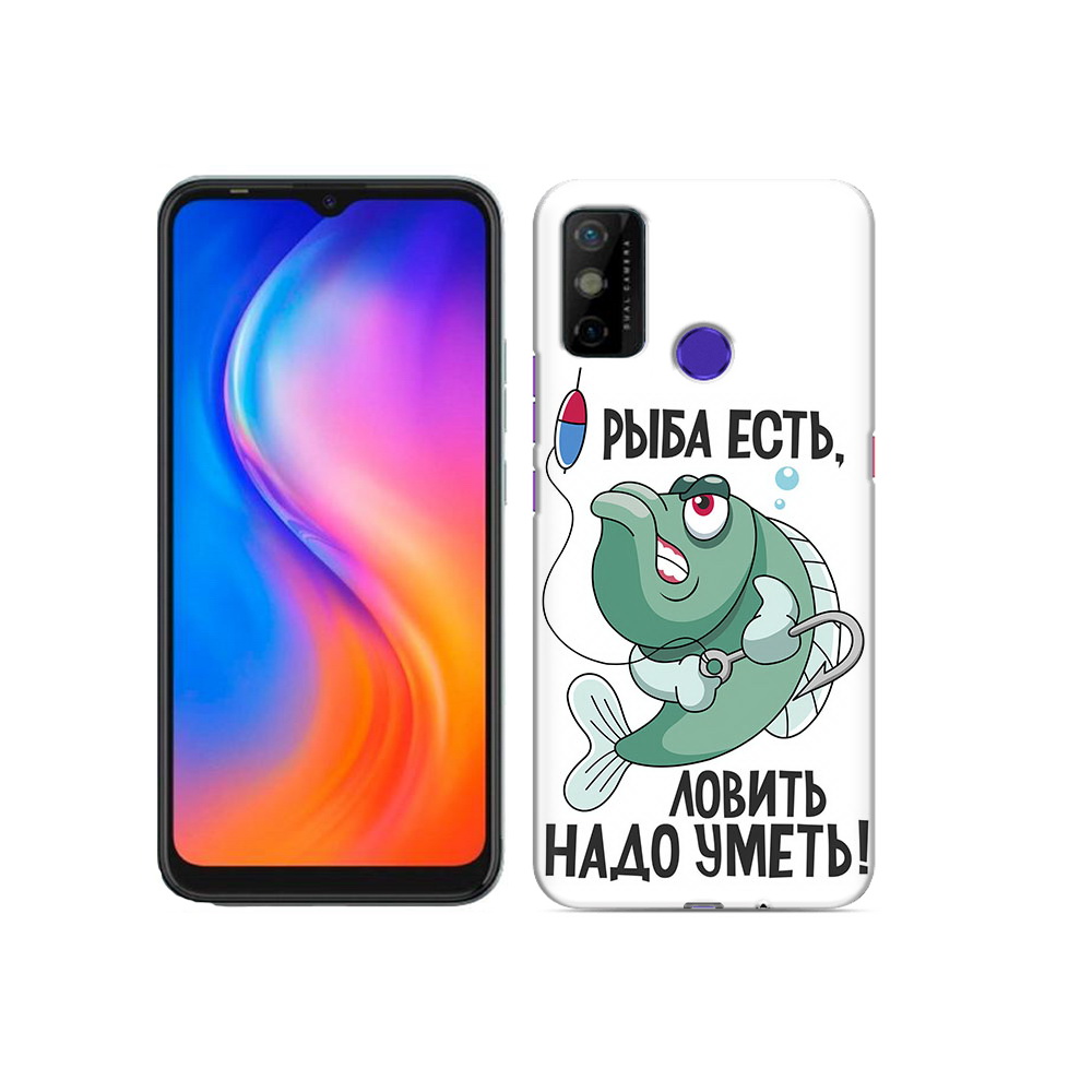 

Чехол MyPads Tocco для Tecno Spark 6 GO Рыба есть ,ловить надо уметь, Прозрачный, Tocco